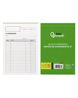 Talonario liderpapel notas de expediente cuarto duplo texto en portugues