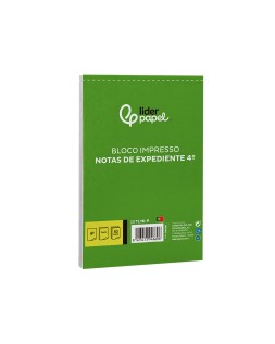 Talonario liderpapel notas de expediente cuarto duplo texto en portugues