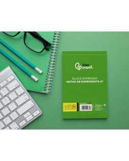 Talonario liderpapel notas de expediente cuarto duplo texto en portugues