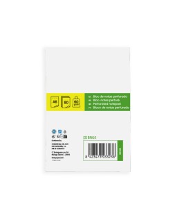 Bloc notas liderpapel cuadro 4mm a7 80 hojas 60g/m2 perforado