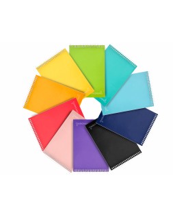 Cuaderno espiral liderpapel bolsillo doceavo apaisado witty tapa dura 80h 75gr cuadro 4 mm colores surtidos