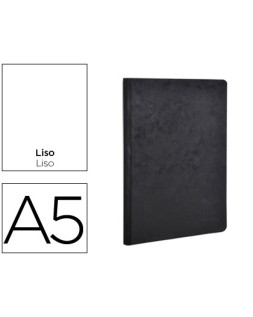 Libreta age-bag tapa cartulina lomo cosido liso 96 hojas color negro 148x210 mm