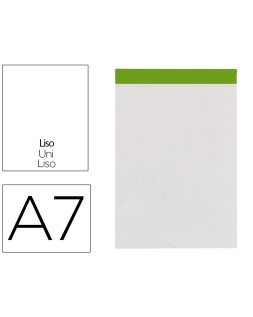 Bloc notas liderpapel liso a7 80 hojas 60 g/m2 perforado sin tapa
