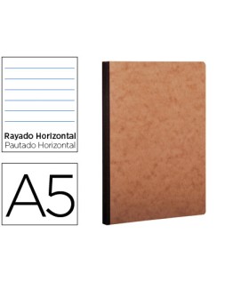 Libreta age-bag tapa cartulina lomo cosido rayado horizontal 96 hojas color havana 148x210 mm