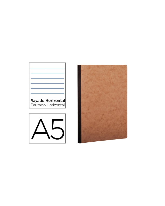 Libreta age-bag tapa cartulina lomo cosido rayado horizontal 96 hojas color havana 148x210 mm