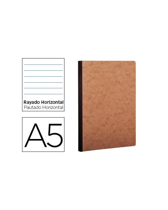 Libreta age-bag tapa cartulina lomo cosido rayado horizontal 96 hojas color havana 148x210 mm