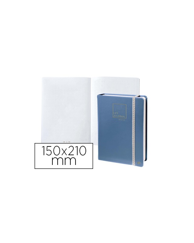Libreta quo vadis life journal infinite dots puntos 15x21 cm 224 hojas tapa similpiel azul