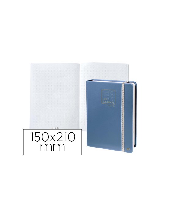 Libreta quo vadis life journal infinite dots puntos 15x21 cm 224 hojas tapa similpiel azul
