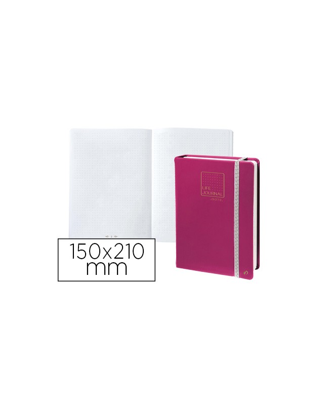 Libreta quo vadis life journal infinite dots puntos 15x21 cm 224 hojas tapa similpiel ciruela