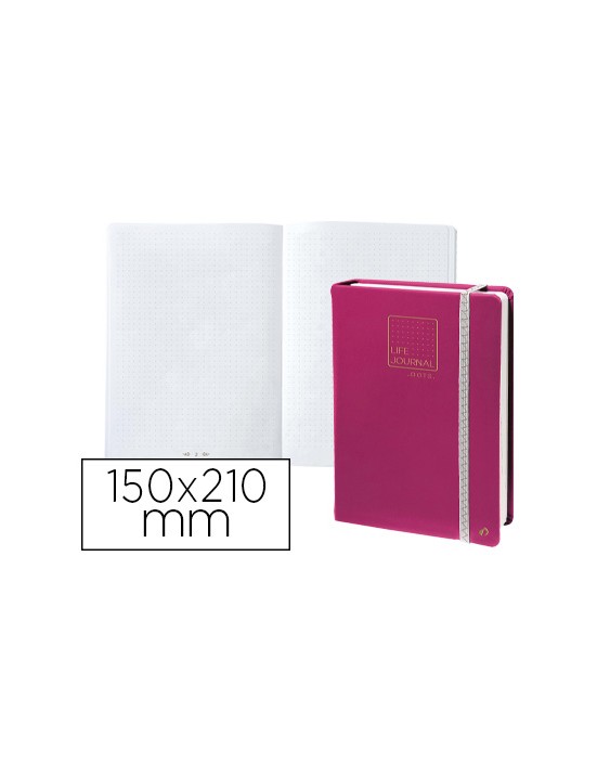 Libreta quo vadis life journal infinite dots puntos 15x21 cm 224 hojas tapa similpiel ciruela