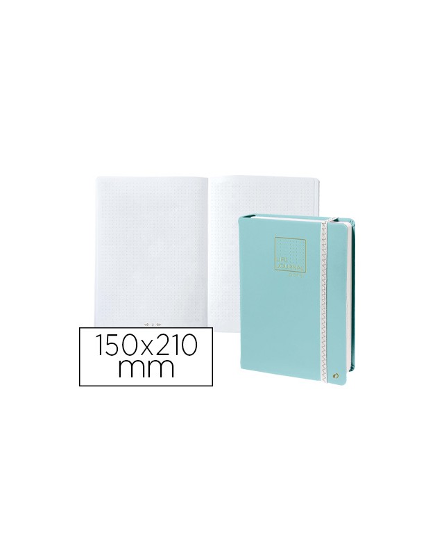 Libreta quo vadis life journal infinite dots puntos 15x21 cm 224 hojas tapa similpiel verde