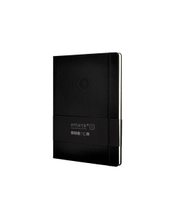 Cuaderno con gomilla antartik notes tapa dura a4 hojas cuadricula negro 100 hojas 80 gr fsc