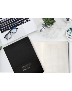 Cuaderno con gomilla antartik notes tapa dura a4 hojas cuadricula negro 100 hojas 80 gr fsc