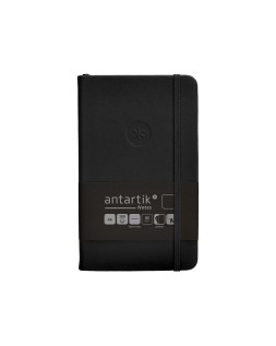 Cuaderno con gomilla antartik notes tapa dura a6 hojas lisas negro 100 hojas 80 gr fsc
