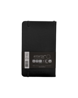 Cuaderno con gomilla antartik notes tapa dura a6 hojas lisas negro 100 hojas 80 gr fsc