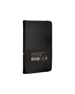 Cuaderno con gomilla antartik notes tapa dura a6 hojas lisas negro 100 hojas 80 gr fsc