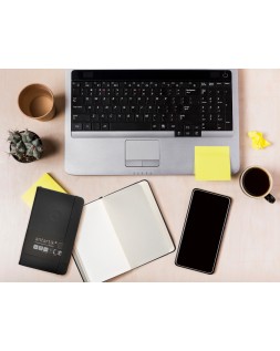 Cuaderno con gomilla antartik notes tapa dura a6 hojas cuadricula negro 100 hojas 80 gr fsc