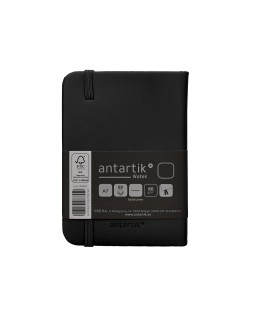 Cuaderno con gomilla antartik notes tapa dura a7 hojas lisas negro 80 hojas 80 gr fsc
