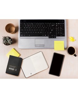 Cuaderno con gomilla antartik notes tapa dura a7 hojas lisas negro 80 hojas 80 gr fsc