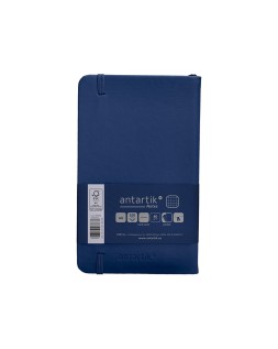 Cuaderno con gomilla antartik notes tapa dura a6 hojas cuadricula azul marino 100 hojas 80 gr fsc