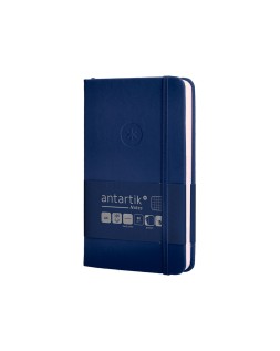Cuaderno con gomilla antartik notes tapa dura a6 hojas cuadricula azul marino 100 hojas 80 gr fsc