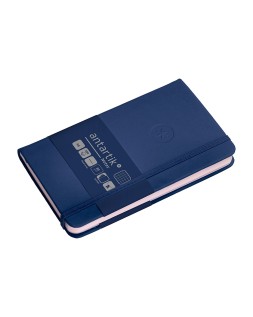 Cuaderno con gomilla antartik notes tapa dura a6 hojas cuadricula azul marino 100 hojas 80 gr fsc