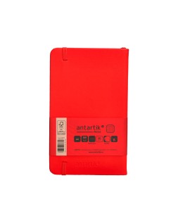 Cuaderno con gomilla antartik notes tapa dura a6 hojas cuadricula rojo 100 hojas 80 gr fsc