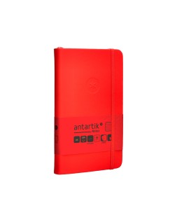 Cuaderno con gomilla antartik notes tapa dura a6 hojas cuadricula rojo 100 hojas 80 gr fsc