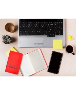 Cuaderno con gomilla antartik notes tapa dura a6 hojas cuadricula rojo 100 hojas 80 gr fsc