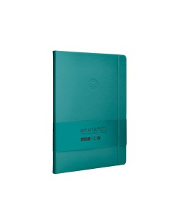 Cuaderno con gomilla antartik notes tapa dura a4 hojas cuadricula verde aguamarina 100 hojas 80 gr