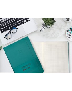 Cuaderno con gomilla antartik notes tapa dura a4 hojas cuadricula verde aguamarina 100 hojas 80 gr