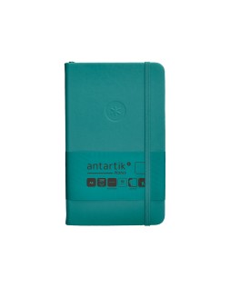 Cuaderno con gomilla antartik notes tapa dura a6 hojas lisas verde aguamarina 100 hojas 80 gr fsc