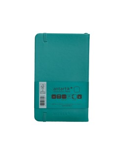 Cuaderno con gomilla antartik notes tapa dura a6 hojas lisas verde aguamarina 100 hojas 80 gr fsc