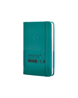 Cuaderno con gomilla antartik notes tapa dura a6 hojas lisas verde aguamarina 100 hojas 80 gr fsc