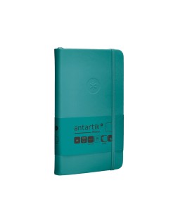 Cuaderno con gomilla antartik notes tapa dura a6 hojas lisas verde aguamarina 100 hojas 80 gr fsc