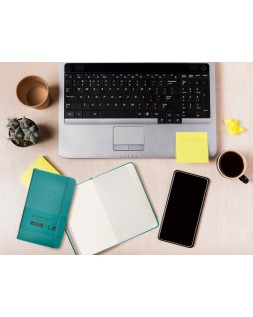 Cuaderno con gomilla antartik notes tapa dura a6 hojas lisas verde aguamarina 100 hojas 80 gr fsc
