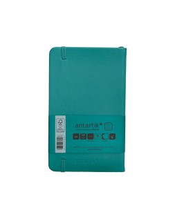 Cuaderno con gomilla antartik notes tapa dura a6 hojas cuadricula verde aguamarina 100 hojas 80 gr