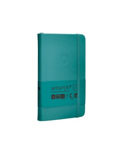 Cuaderno con gomilla antartik notes tapa dura a6 hojas cuadricula verde aguamarina 100 hojas 80 gr