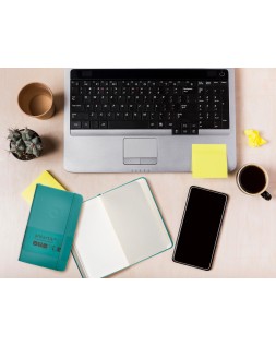 Cuaderno con gomilla antartik notes tapa dura a6 hojas cuadricula verde aguamarina 100 hojas 80 gr