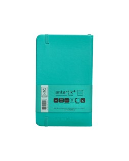 Cuaderno con gomilla antartik notes tapa dura a6 hojas rayas turquesa 100 hojas 80 gr fsc