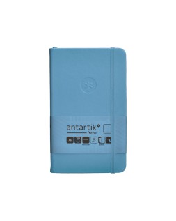 Cuaderno con gomilla antartik notes tapa dura a6 hojas lisas azul claro 100 hojas 80 gr fsc
