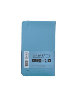 Cuaderno con gomilla antartik notes tapa dura a6 hojas lisas azul claro 100 hojas 80 gr fsc