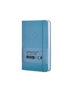 Cuaderno con gomilla antartik notes tapa dura a6 hojas lisas azul claro 100 hojas 80 gr fsc