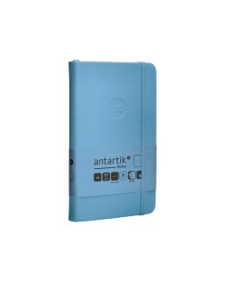 Cuaderno con gomilla antartik notes tapa dura a6 hojas lisas azul claro 100 hojas 80 gr fsc