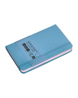 Cuaderno con gomilla antartik notes tapa dura a6 hojas lisas azul claro 100 hojas 80 gr fsc