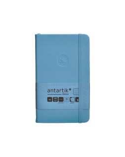 Cuaderno con gomilla antartik notes tapa dura a6 hojas rayas azul claro 100 hojas 80 gr fsc