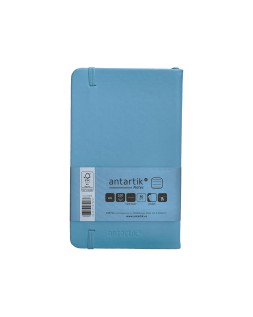 Cuaderno con gomilla antartik notes tapa dura a6 hojas rayas azul claro 100 hojas 80 gr fsc