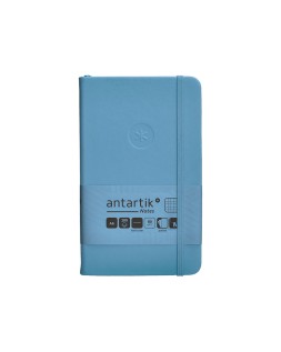 Cuaderno con gomilla antartik notes tapa dura a6 hojas cuadricula azul claro 100 hojas 80 gr fsc