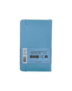 Cuaderno con gomilla antartik notes tapa dura a6 hojas cuadricula azul claro 100 hojas 80 gr fsc