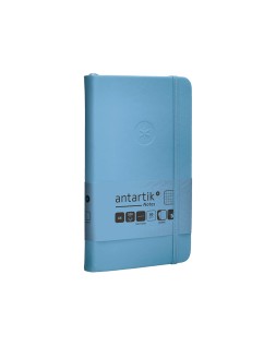 Cuaderno con gomilla antartik notes tapa dura a6 hojas cuadricula azul claro 100 hojas 80 gr fsc